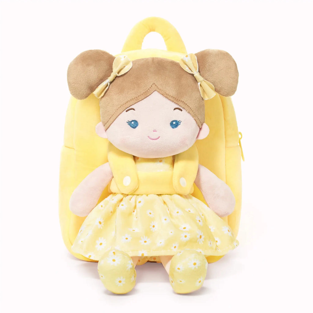 Personalized Flora Belle Girl Doll Backpack - Yellow
