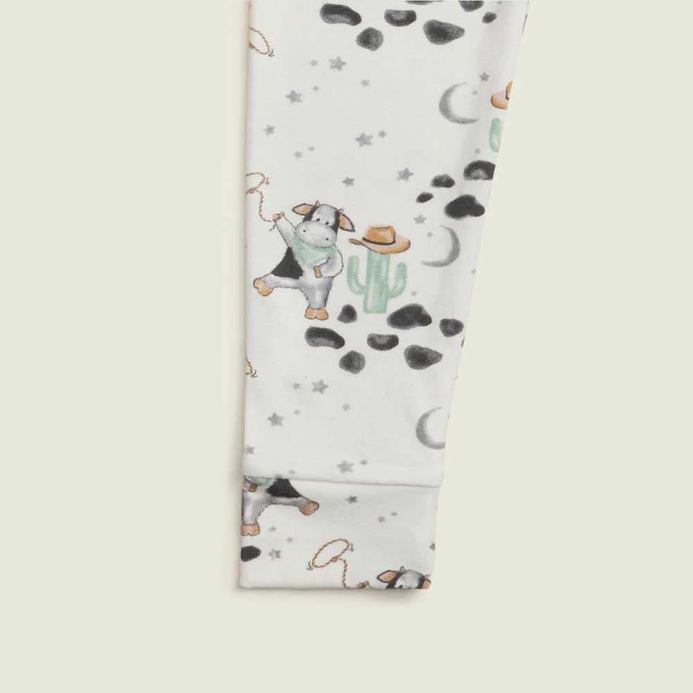 Black & White Cow Jersey Long Pajamas Warmies