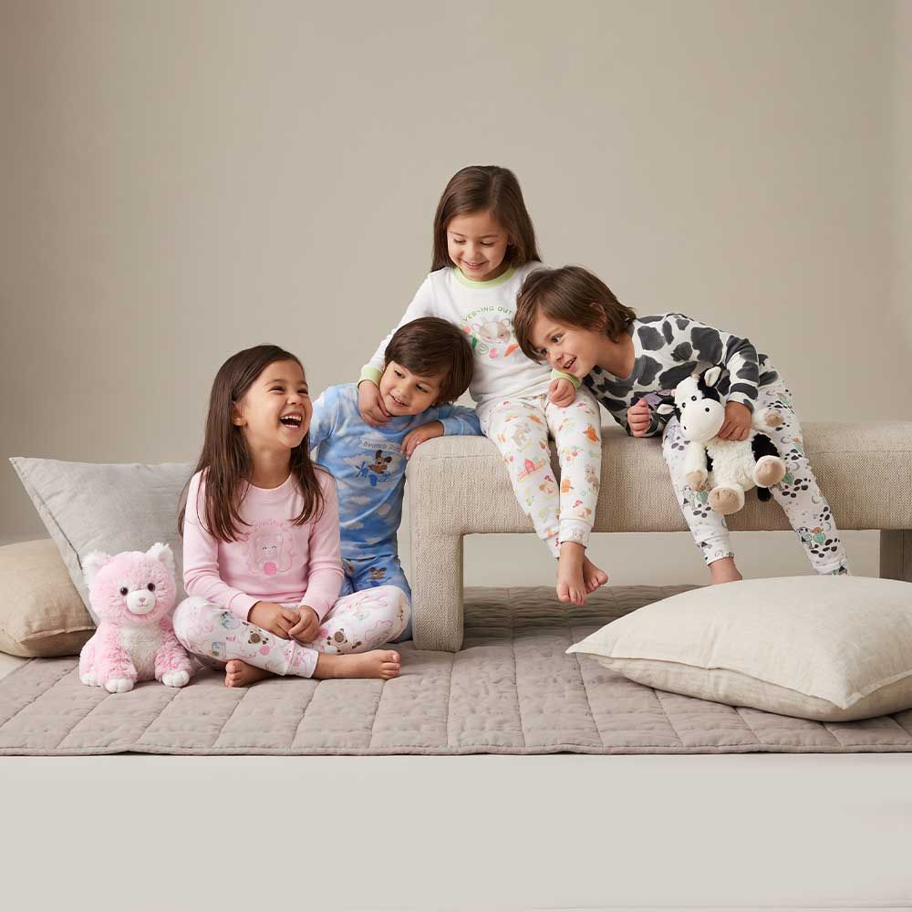 Pink Kitten Jersey Long Pajamas Warmies