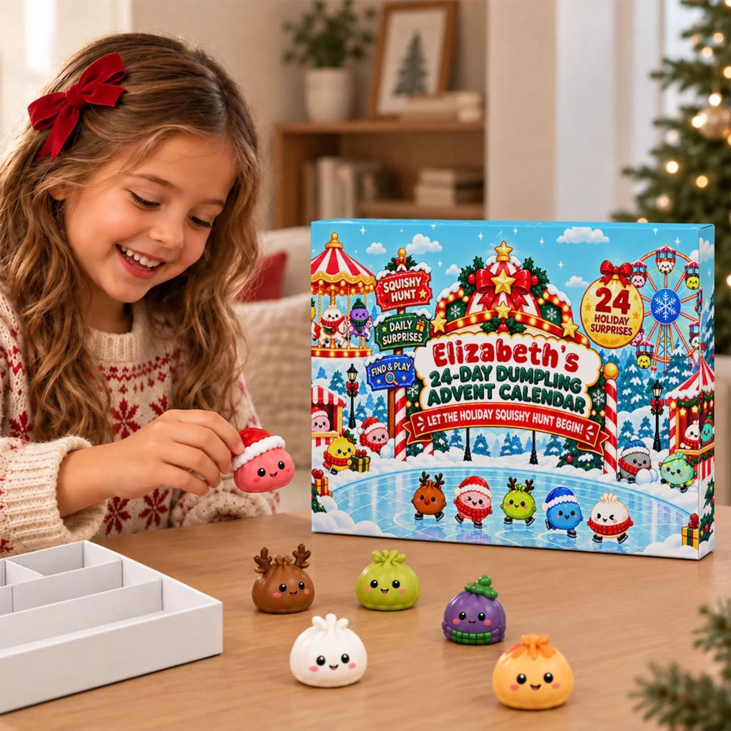 Custom 2026 Christmas Dumpling Advent Calendar, 24-Day Countdown • Squishy Hunt - Personalized Dumpling Advent Calendar