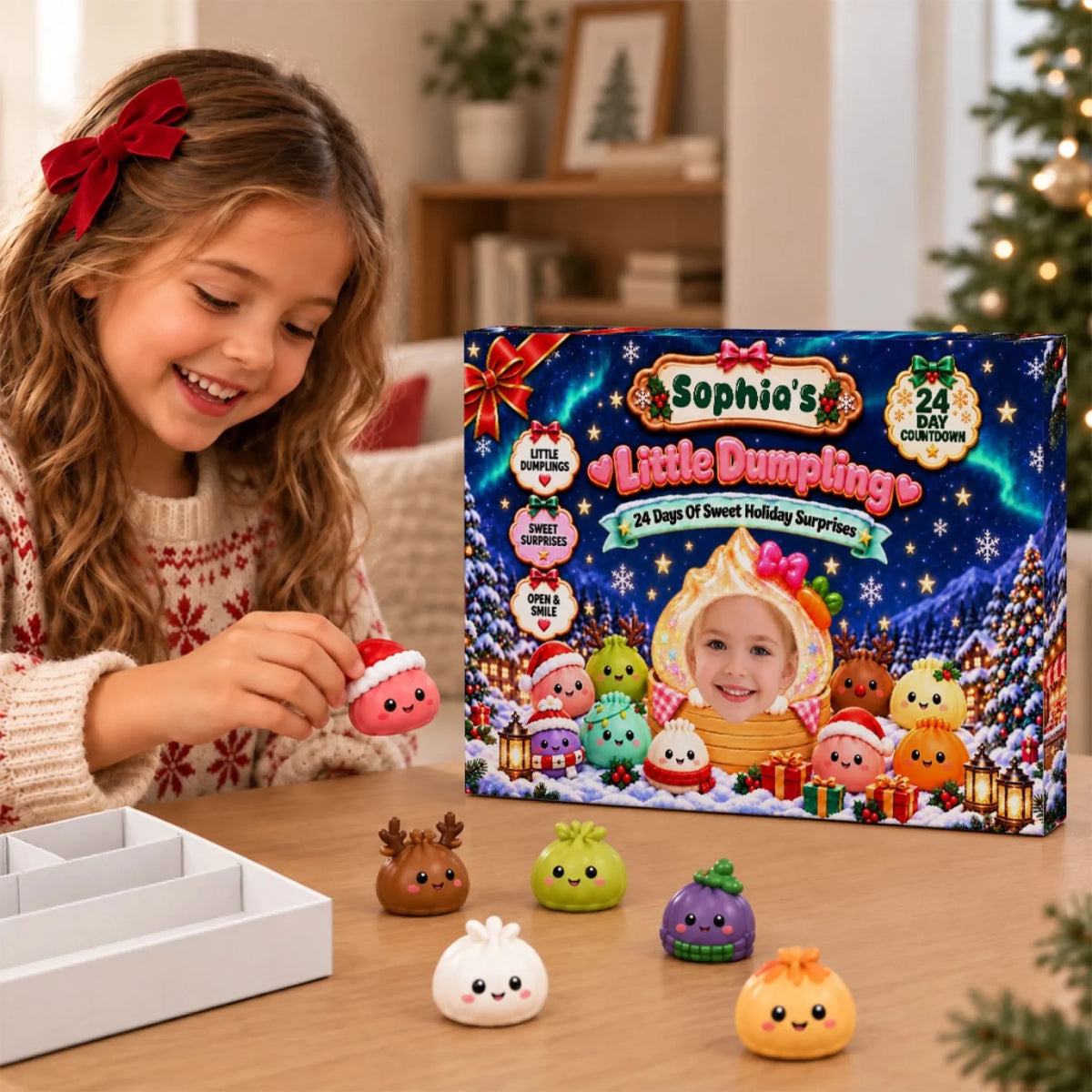 Custom 2026 Christmas Dumpling Advent Calendar, 24-Day Countdown • My Little Dumpling - Personalized Dumpling Advent Calendar