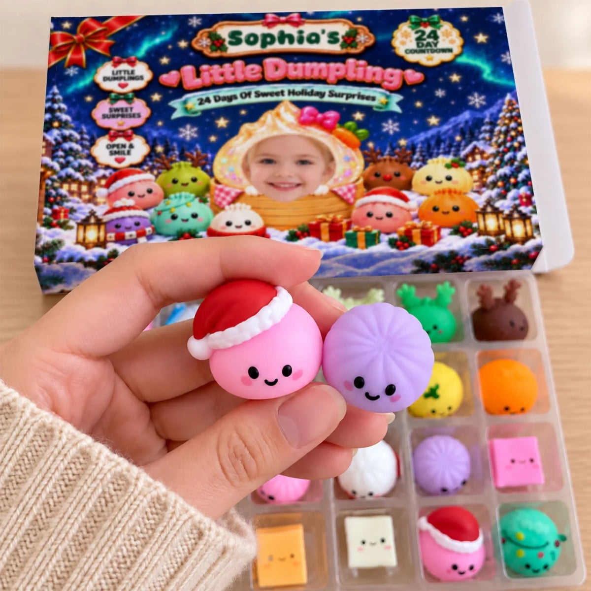 Custom 2026 Christmas Dumpling Advent Calendar, 24-Day Countdown • My Little Dumpling - Personalized Dumpling Advent Calendar
