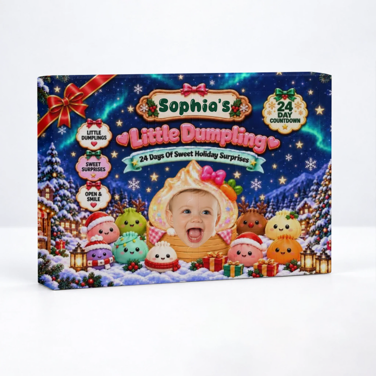 Custom 2026 Christmas Dumpling Advent Calendar, 24-Day Countdown • My Little Dumpling - Personalized Dumpling Advent Calendar