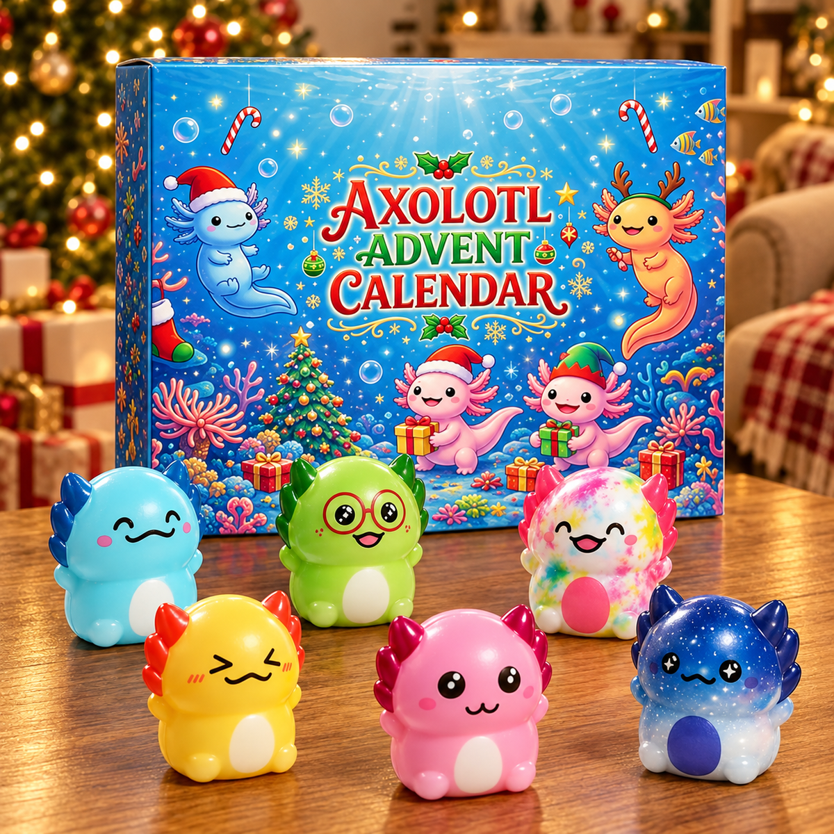 Axolotl Squishy Advent Calendar 2026, Christmas Gifts For Kids