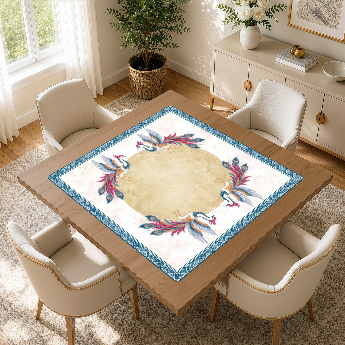 MJTI Community Collection - Phoenix - Mahjong Mat for Table - Shipped Rolled