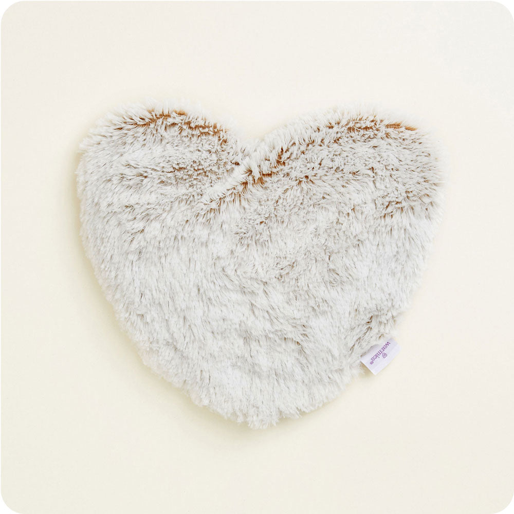 Marshmallow Brown Heart Heat Pad Warmies