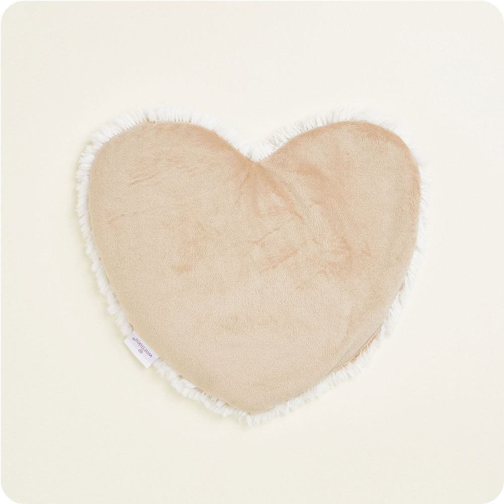 Marshmallow Brown Heart Heat Pad Warmies