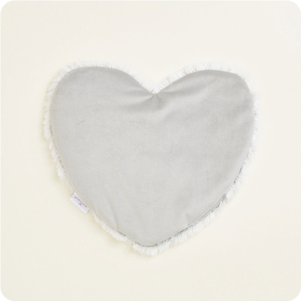 Marshmallow Gray Heart Heat Pad Warmies