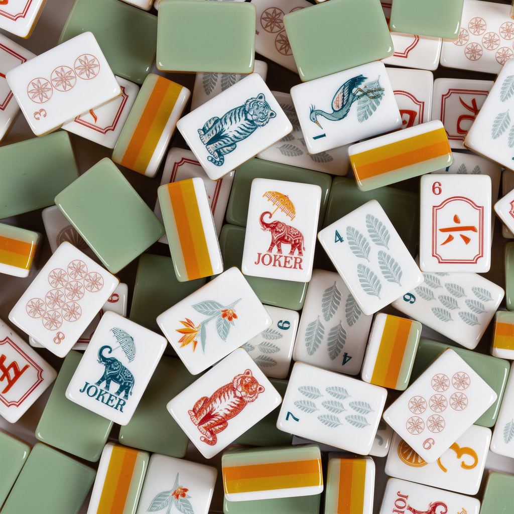 Sage Green Vintage Paradise Collection American Mahjong Tile Set (160pc)