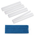 (20in.) White Wooden Mahjong Racks with Pushers & Travel Bag - Set of 4