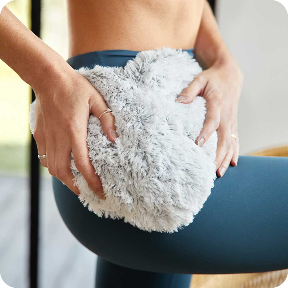 Marshmallow Gray Heart Heat Pad Warmies