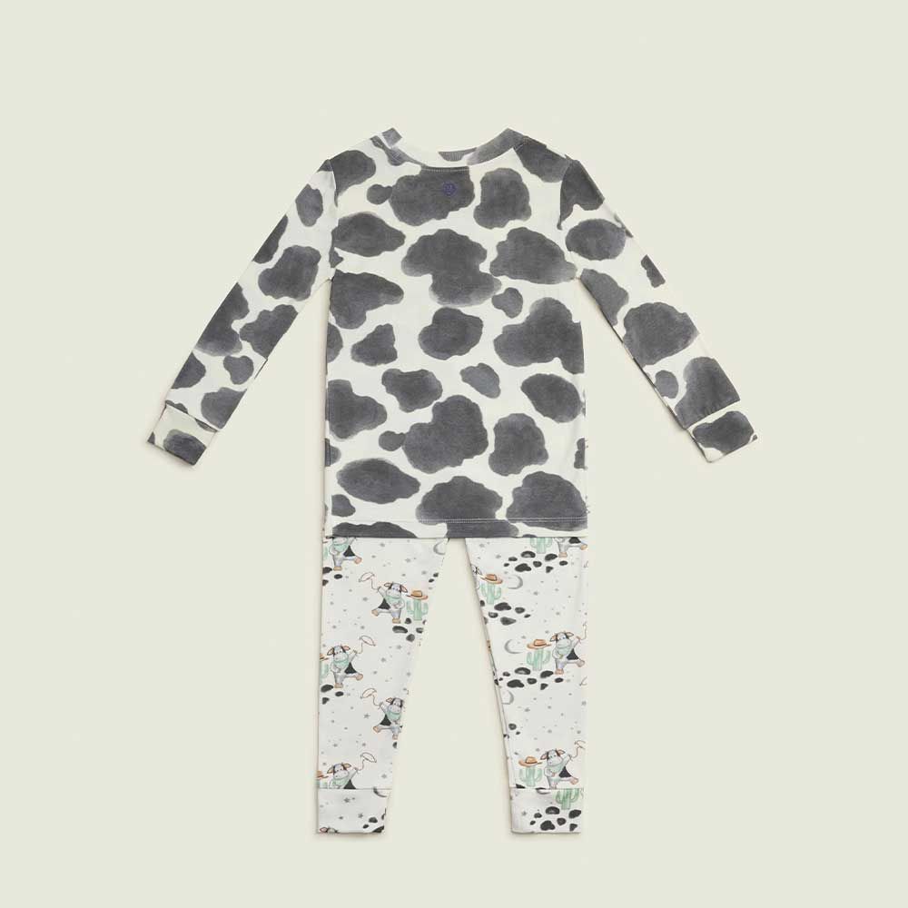 Black & White Cow Jersey Long Pajamas Warmies