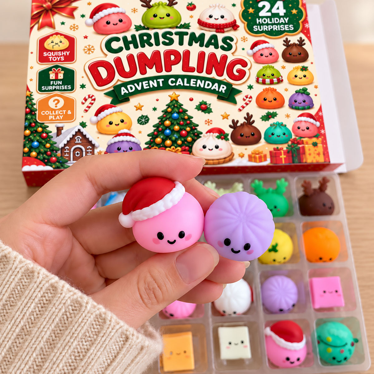 2026 Christmas Dumpling Advent Calendar, 24-Day Countdown • Twenty Four Days Of Squishy - Dumpling Advent Calendar