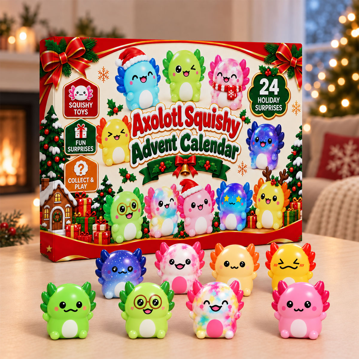 Axolotl Squishy Christmas Advent Calendar 2026, Christmas Gifts For Kids